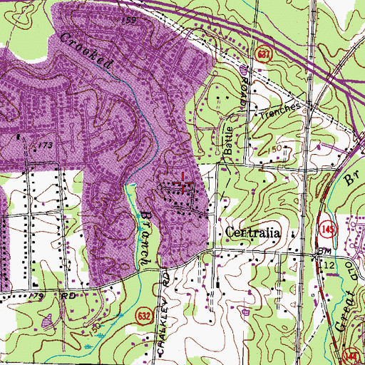Topographic Map of Brittonwood, VA