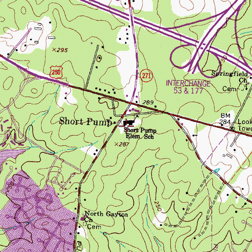 Topographic Map of Short Pump Elementary School, VA