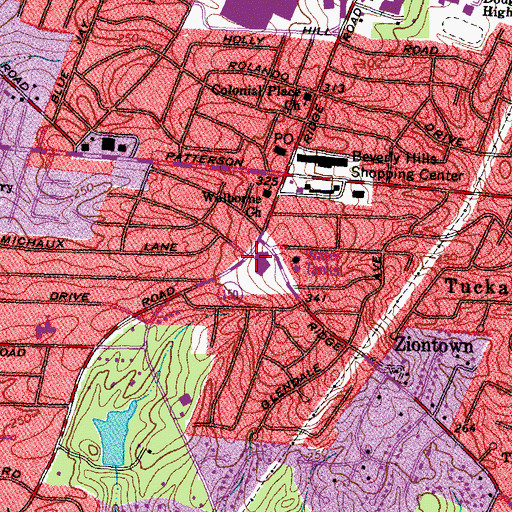 Topographic Map of Grove Avenue Baptist Church, VA