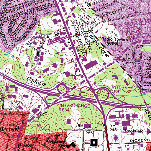 Topographic Map of Pilgrim Church, VA