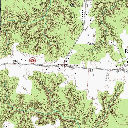 Topographic Map of Delanos Store (historical), VA
