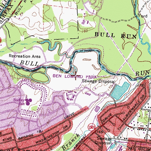 Topographic Map of Ben Lomond Park, VA