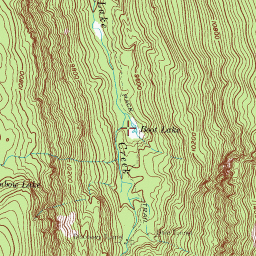 Topographic Map of Boot Lake, CO