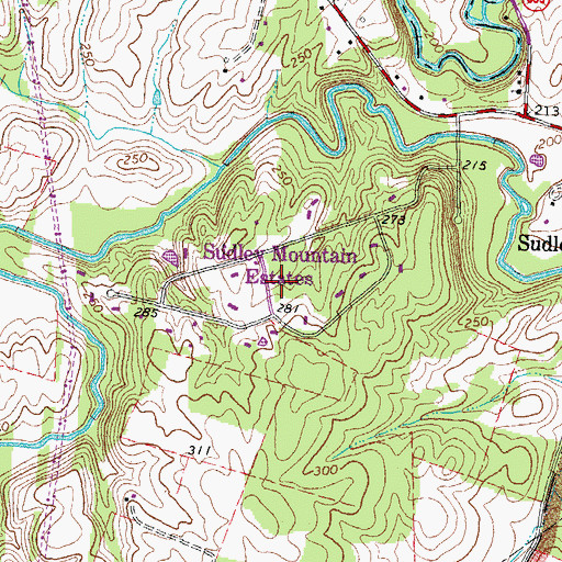 Topographic Map of Sudley Mountain Estates, VA