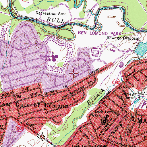Topographic Map of Sudley Square, VA