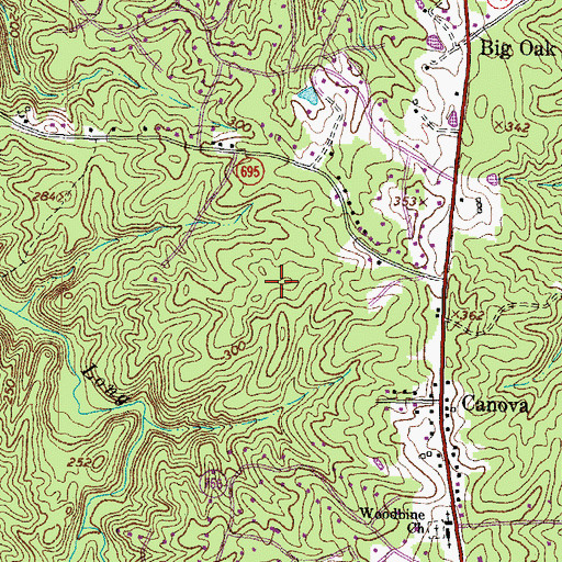 Topographic Map of Landview Estates, VA