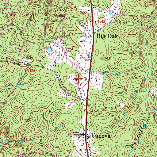 Topographic Map of Plantation Pines Estates, VA