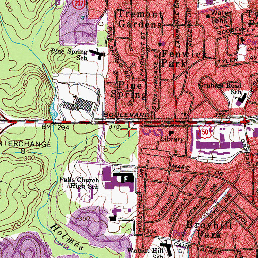 Topographic Map of Berkley Park, VA