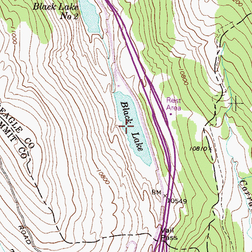 Topographic Map of Black Lake, CO