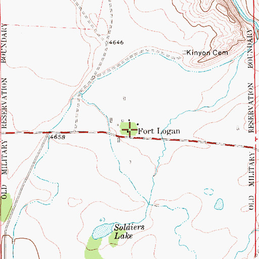 Topographic Map of Fort Logan School (historical), MT