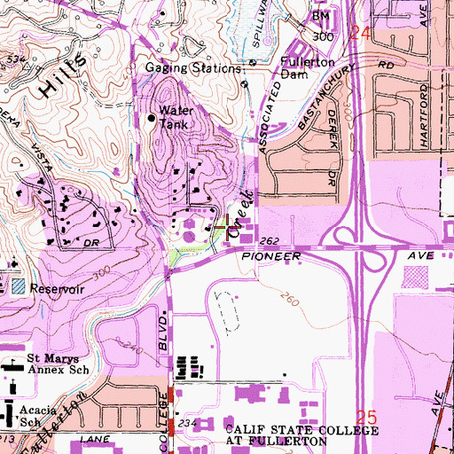 Topographic Map of Southern California College of Optometry, CA