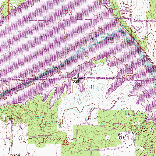 Topographic Map of Keystone Wildlife Managment Area, OK