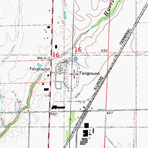 Topographic Map of Macoupin County Fairground, IL