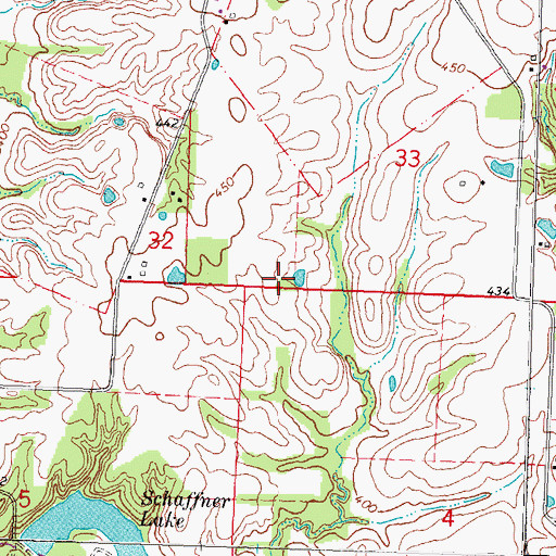 Topographic Map of Stringtown School (historical), IL