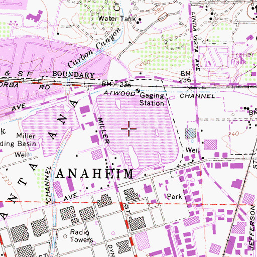Topographic Map of Anaheim Lake, CA