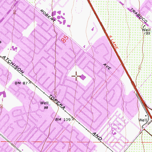 Topographic Map of El Camino Real School, CA