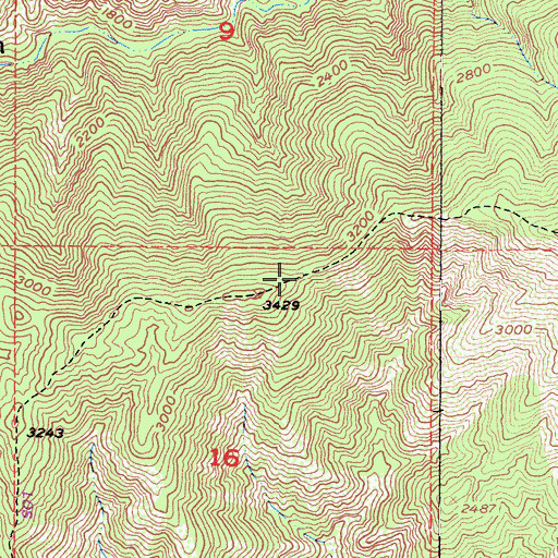 Topographic Map of Los Pinas Trail, CA