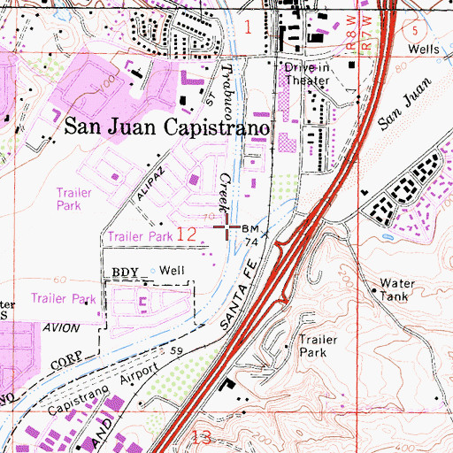 Topographic Map of Descanso Park, CA