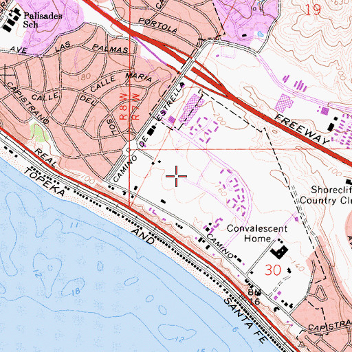 Topographic Map of Mira Costa Park, CA