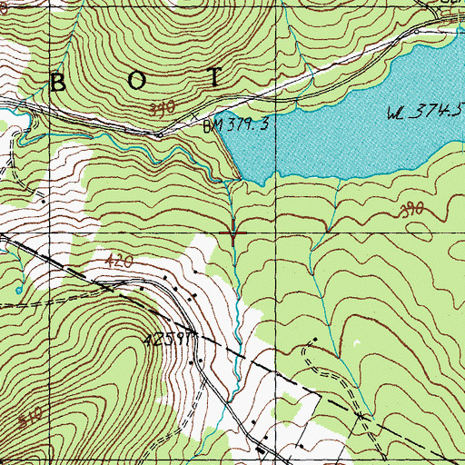 Topographic Map of Mollys Falls Pond, VT