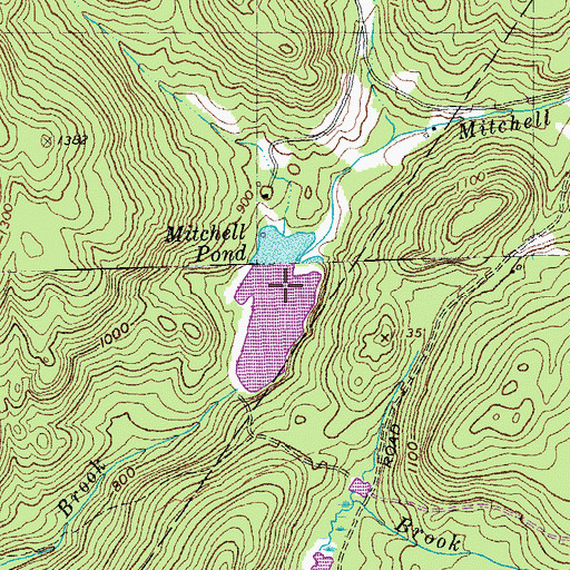 Topographic Map of Lake Mitchell Dam, VT