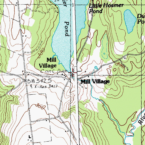 Topographic Map of Little Hosmer Pond Dam, VT