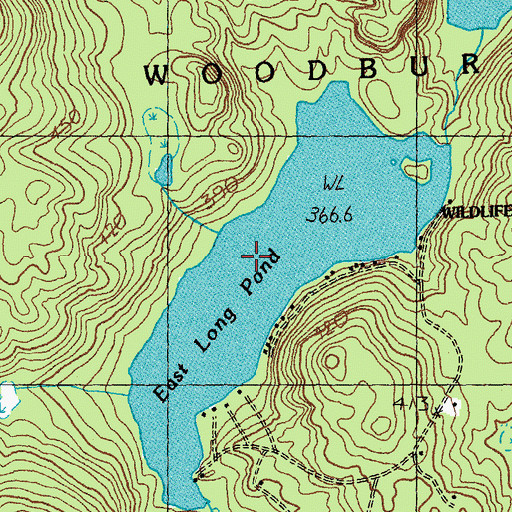 Topographic Map of East Long Pond Dam, VT