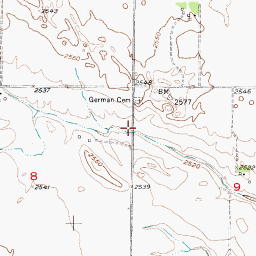 Topographic Map of Budde and Brown County Detention Dam, NE