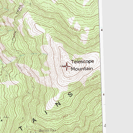 Topographic Map of Telescope Mountain, CO