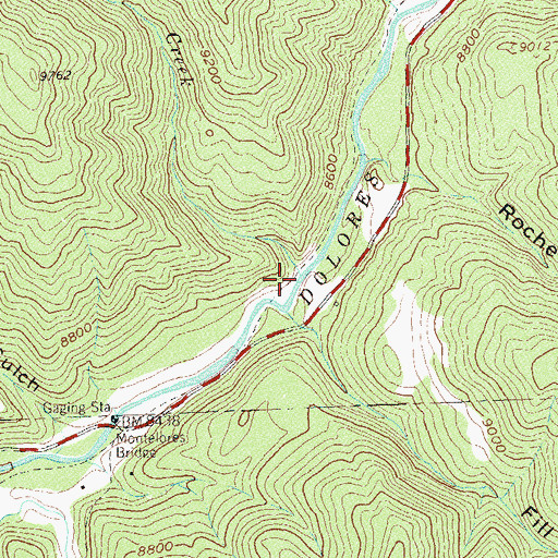 Topographic Map of Fall Creek, CO
