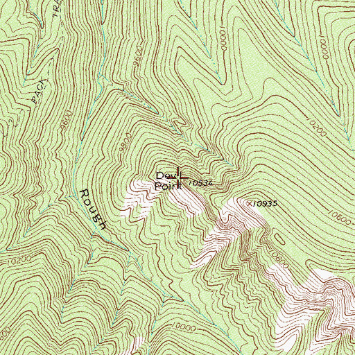 Topographic Map of Devil Point, CO