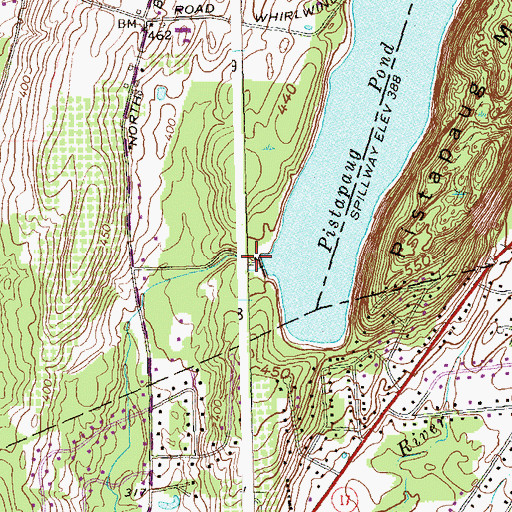 Topographic Map of Pistapaug Pond Dam, CT