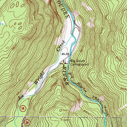 Topographic Map of Big South Campground, CO