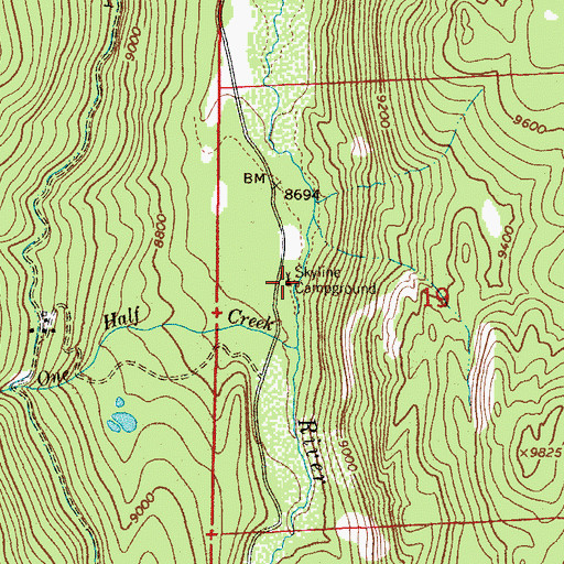 Topographic Map of Skyline Campground, CO