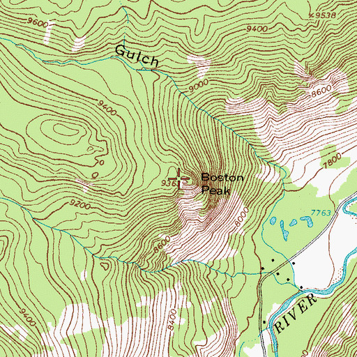 Topographic Map of Boston Peak, CO