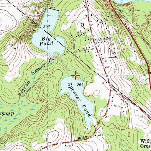 Topographic Map of Spencer Pond Dam, CT