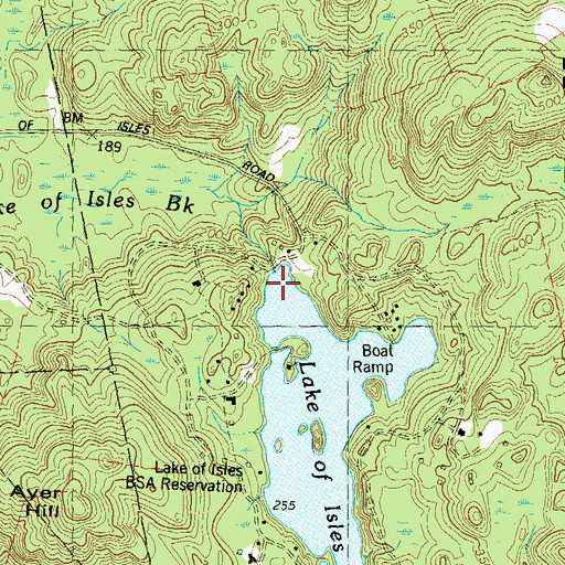 Topographic Map of Lake of Isles Dam, CT