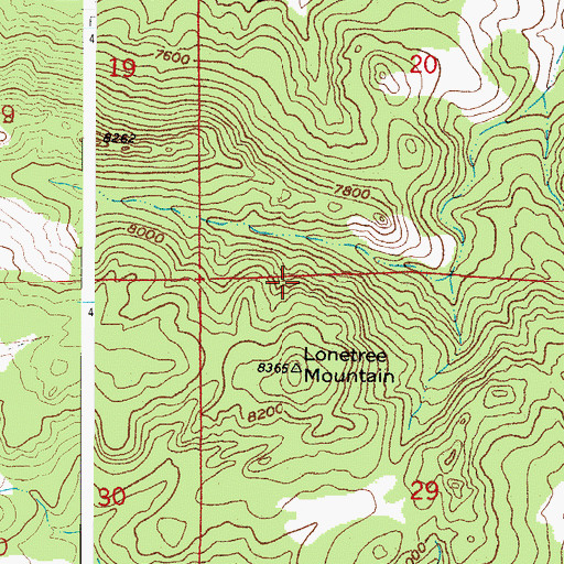 Topographic Map of Lonetree Mountain, CO