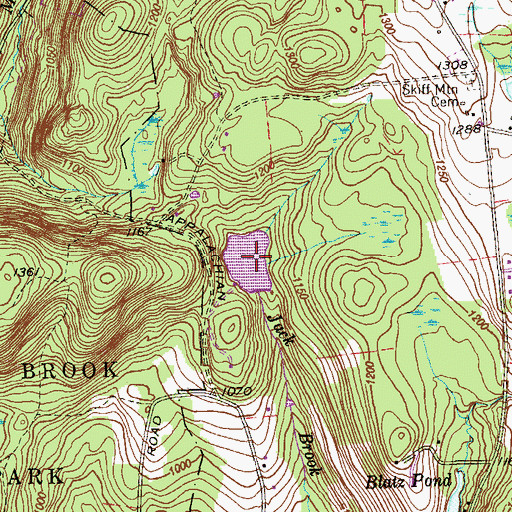 Topographic Map of Jordan Pond, CT