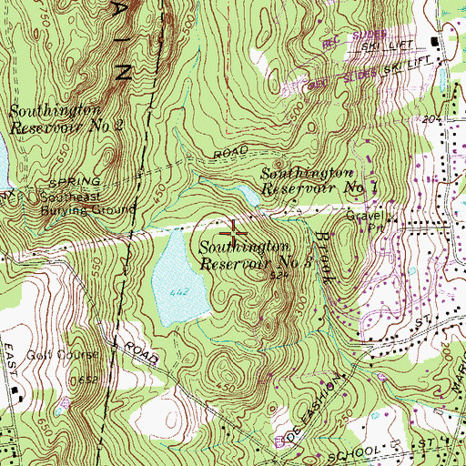 Topographic Map of Southington Reservoir Number 3 Dike, CT