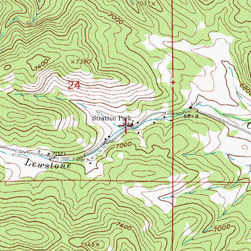 Topographic Map of Stratton Park School, CO