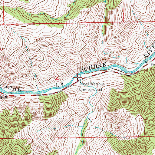 Topographic Map of Young Gulch, CO