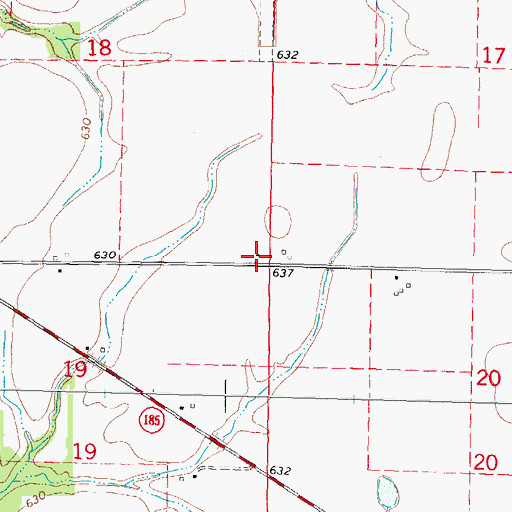 Topographic Map of Osage School (historical), IL