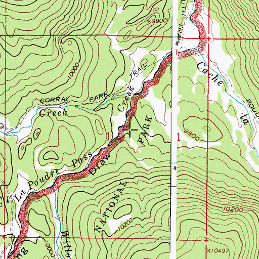 Topographic Map of Corral Creek, CO