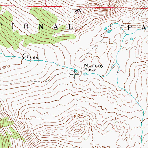 Topographic Map of Mummy Pass, CO