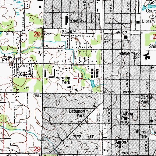 Topographic Map of Hermon Park, IL