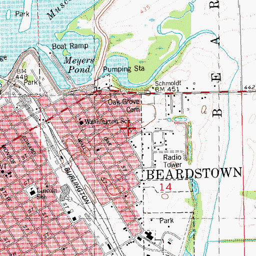 Topographic Map of Union Baptist Church, IL