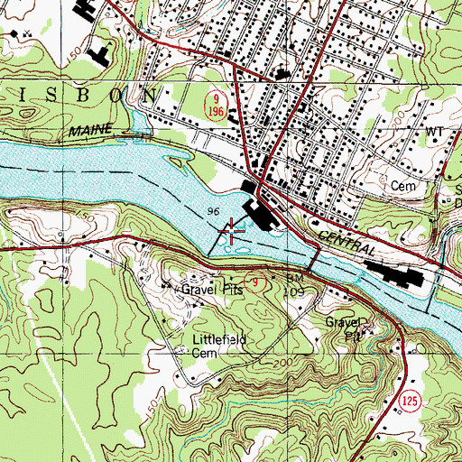 Topographic Map of Androscoggin River Reservoir, ME