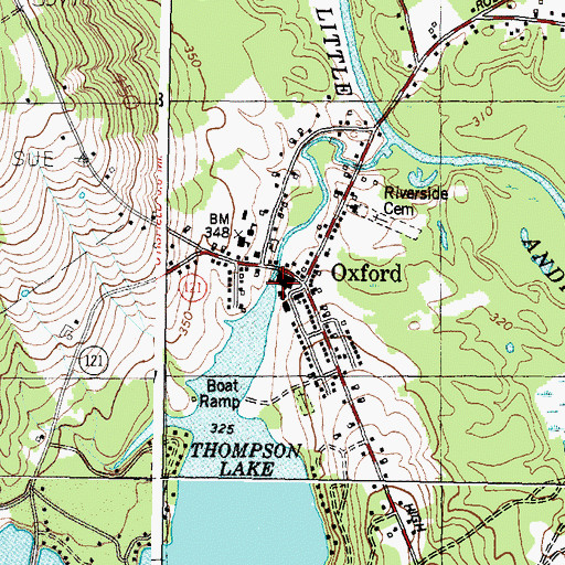 Topographic Map of Thompson Lake Dam, ME
