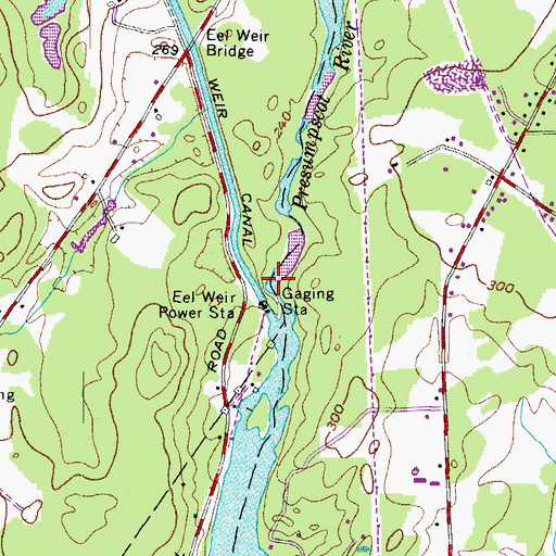 Topographic Map of Eel Weir Canal, ME